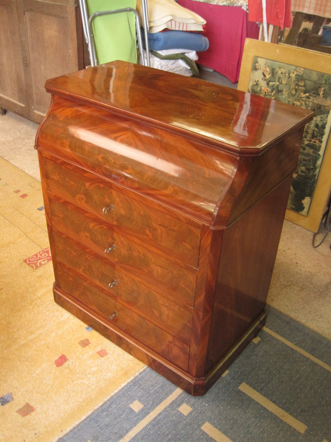 Commode de toilette, acajou, restauration, Lignes d'Art Brandérion